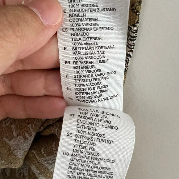 Tiger Print Long Sleeve Top Keyhole Back Pleated Neckline & Other Stories - SZ8 - Picture 4 of 4